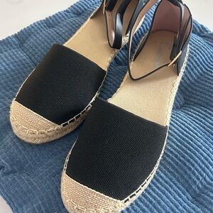Black Espadrille Sandals 41 US 9
